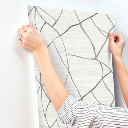 York Wallcoverings Artistic Abstracts Raska Ivory Wallpaper Modern Faux Grasscloth Beiges  Wallpaper - AG2081