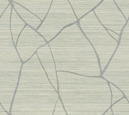 York Wallcoverings Artistic Abstracts Raska Jade Wallpaper Modern Faux Grasscloth Blues  Wallpaper - AG2084