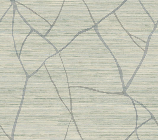 York Wallcoverings Artistic Abstracts Raska Jade Wallpaper Modern Faux Grasscloth Blues  Wallpaper - AG2084
