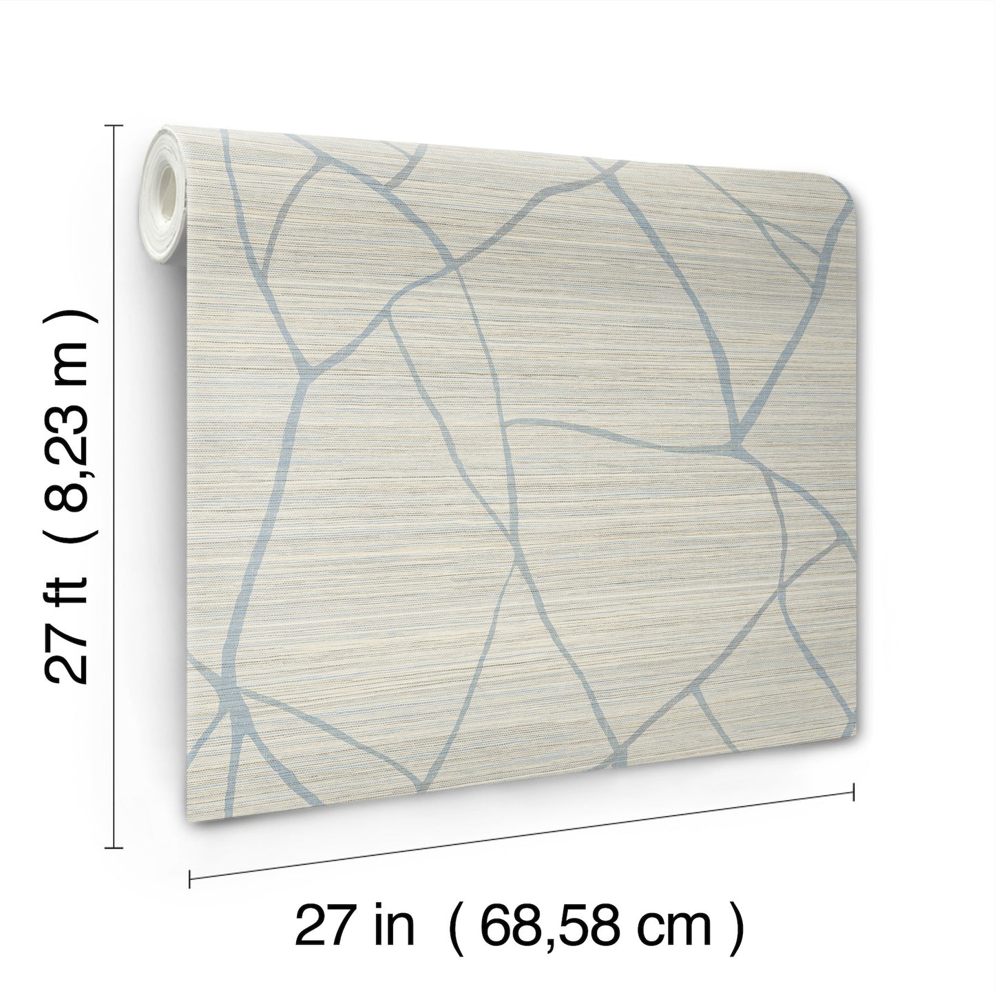 York Wallcoverings Artistic Abstracts Raska Smokey Blue Wallpaper Modern Faux Grasscloth Blues  Wallpaper - AG2086