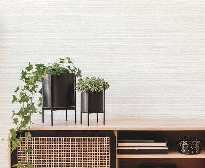 York Wallcoverings Artistic Abstracts Fountain Grass Ivory Wallpaper Transitional Faux Grasscloth Beiges  Wallpaper - AG2087