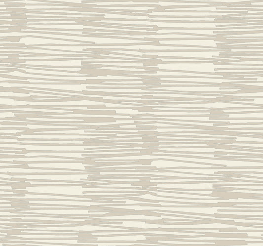 York Wallcoverings Artistic Abstracts Water Reed Thatch Linen and Silver Wallpaper Modern Bohemian Beiges  Wallpaper - AG2093