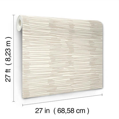 York Wallcoverings Artistic Abstracts Water Reed Thatch Linen and Silver Wallpaper Modern Bohemian Beiges  Wallpaper - AG2093