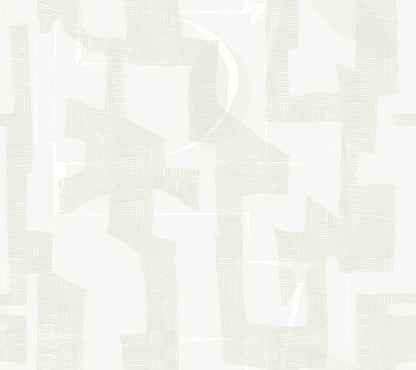 York Wallcoverings Artistic Abstracts Modern Tribal Dove and Sand Wallpaper Bohemian Geometrics Beiges  Wallpaper - AG2102