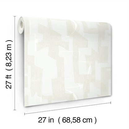 York Wallcoverings Artistic Abstracts Modern Tribal Dove and Sand Wallpaper Bohemian Geometrics Beiges  Wallpaper - AG2102