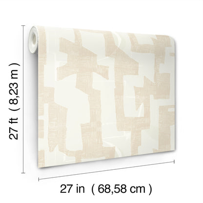 York Wallcoverings Artistic Abstracts Modern Tribal Caramel & Cream Wallpaper Geometrics Geometrics Caramel & Cream   - AG2103