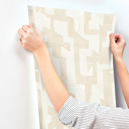 York Wallcoverings Artistic Abstracts Modern Tribal Caramel & Cream Wallpaper Geometrics Geometrics Caramel & Cream   - AG2103