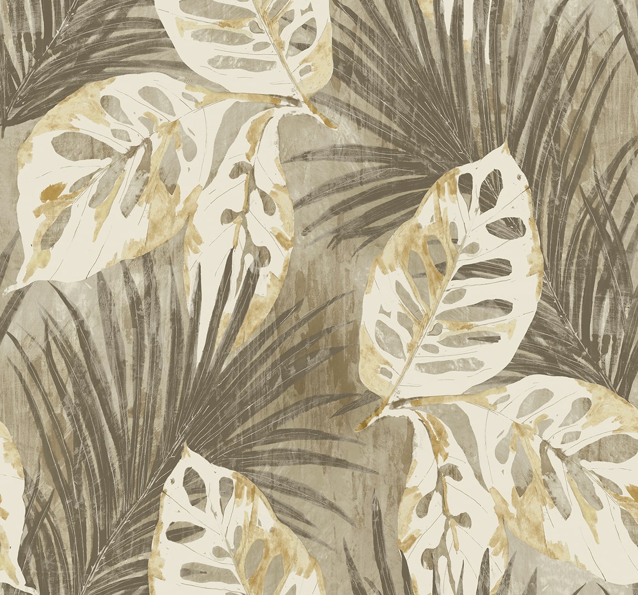 Seabrook Designs  Karma Botanical Tropical Warm Neutrals , Beiges   - AG60205