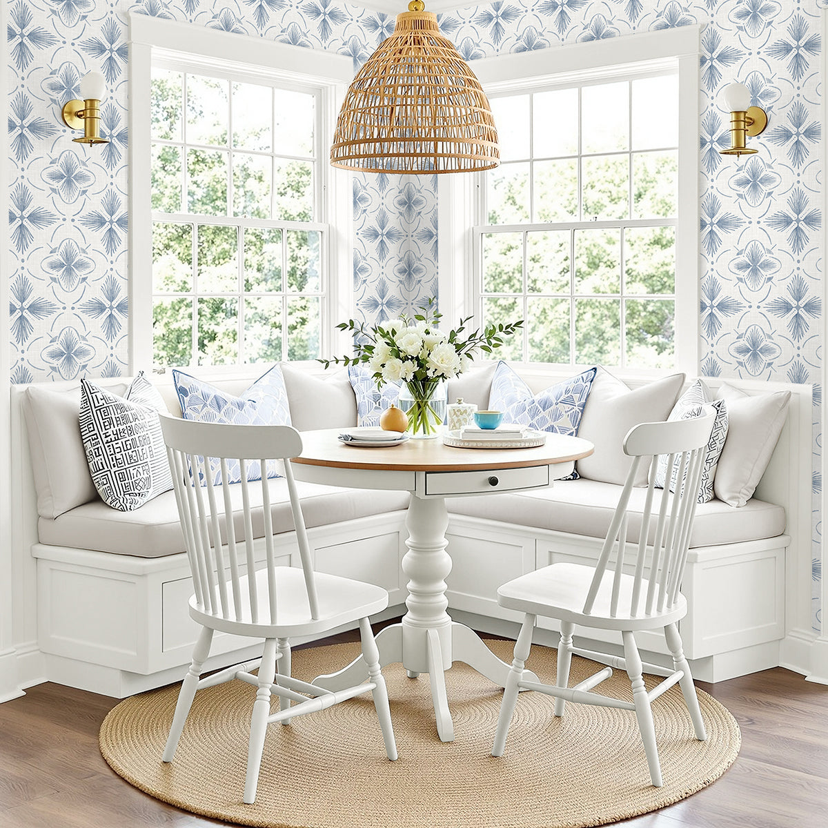 Seabrook Designs  Sari Geometric Contemporary Blues   - AG60402