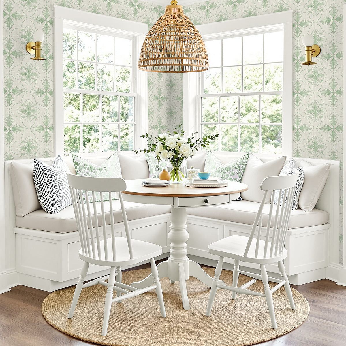 Seabrook Designs  Sari Geometric Contemporary Greens   - AG60404
