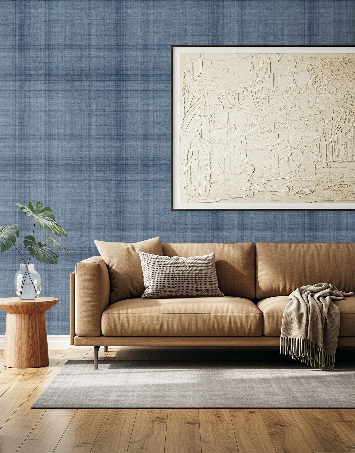 Seabrook Designs  Oasis Faux Linen Contemporary Blues   - AG60502