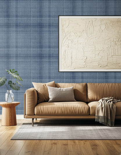 Seabrook Designs  Oasis Faux Linen Contemporary Blues   - AG60502