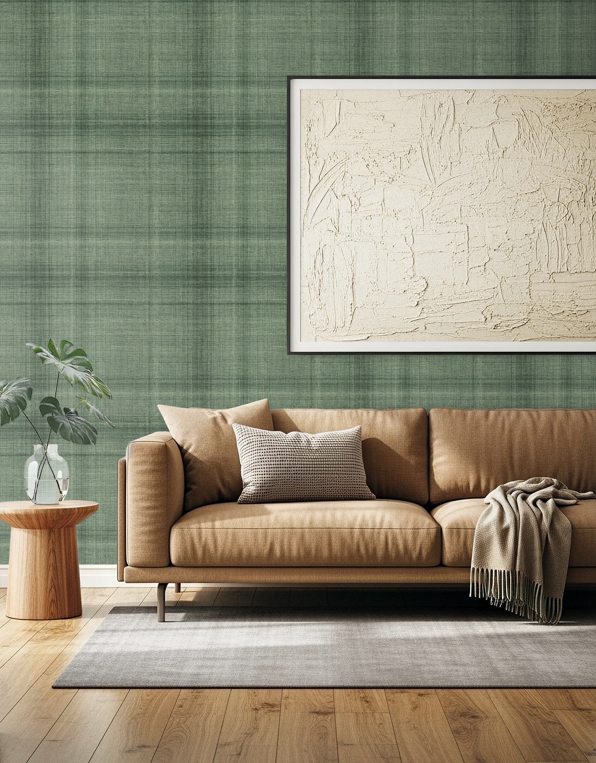 Seabrook Designs  Oasis Faux Linen Contemporary Greens   - AG60504