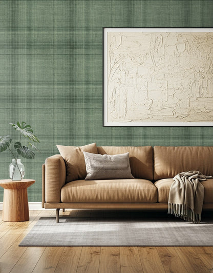 Seabrook Designs  Oasis Faux Linen Contemporary Greens   - AG60504