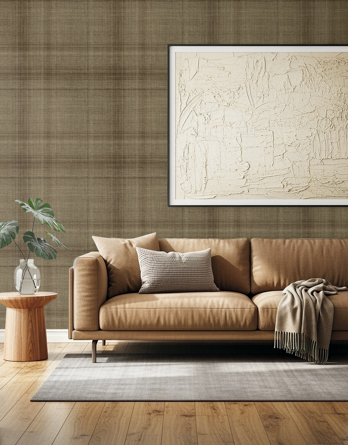 Seabrook Designs  Oasis Faux Linen Contemporary Browns , Taupes   - AG60506