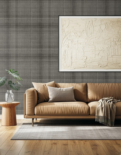 Seabrook Designs  Oasis Faux Linen Contemporary Grays   - AG60510