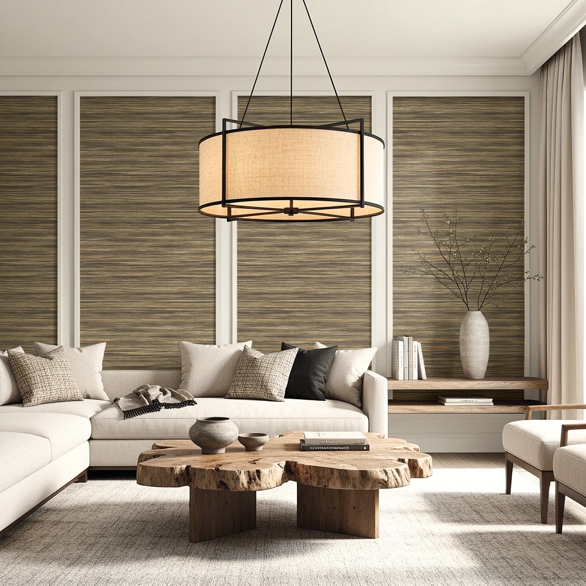 Seabrook Designs  Gita Faux Grasscloth Contemporary Browns , Taupes   - AG60806