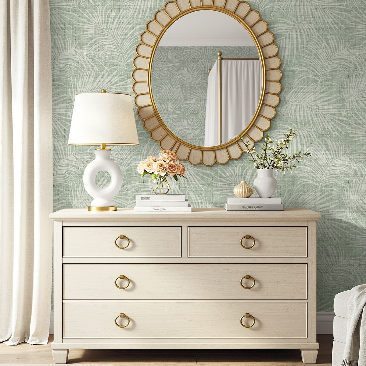 Seabrook Designs  Jiva Botanical Coastal Greens   - AG60904