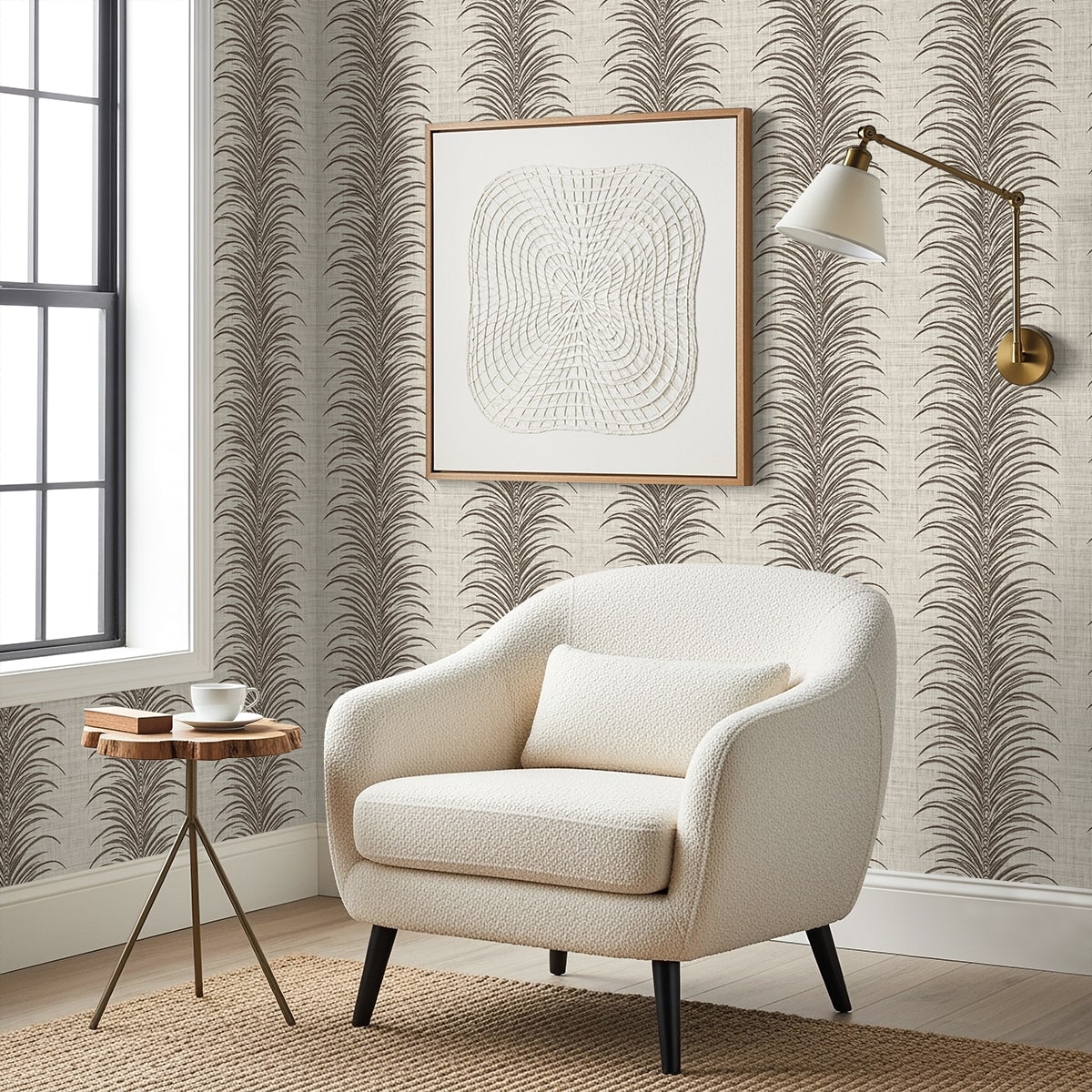Seabrook Designs  Aruna Botanical Coastal Browns , Taupes   - AG61106