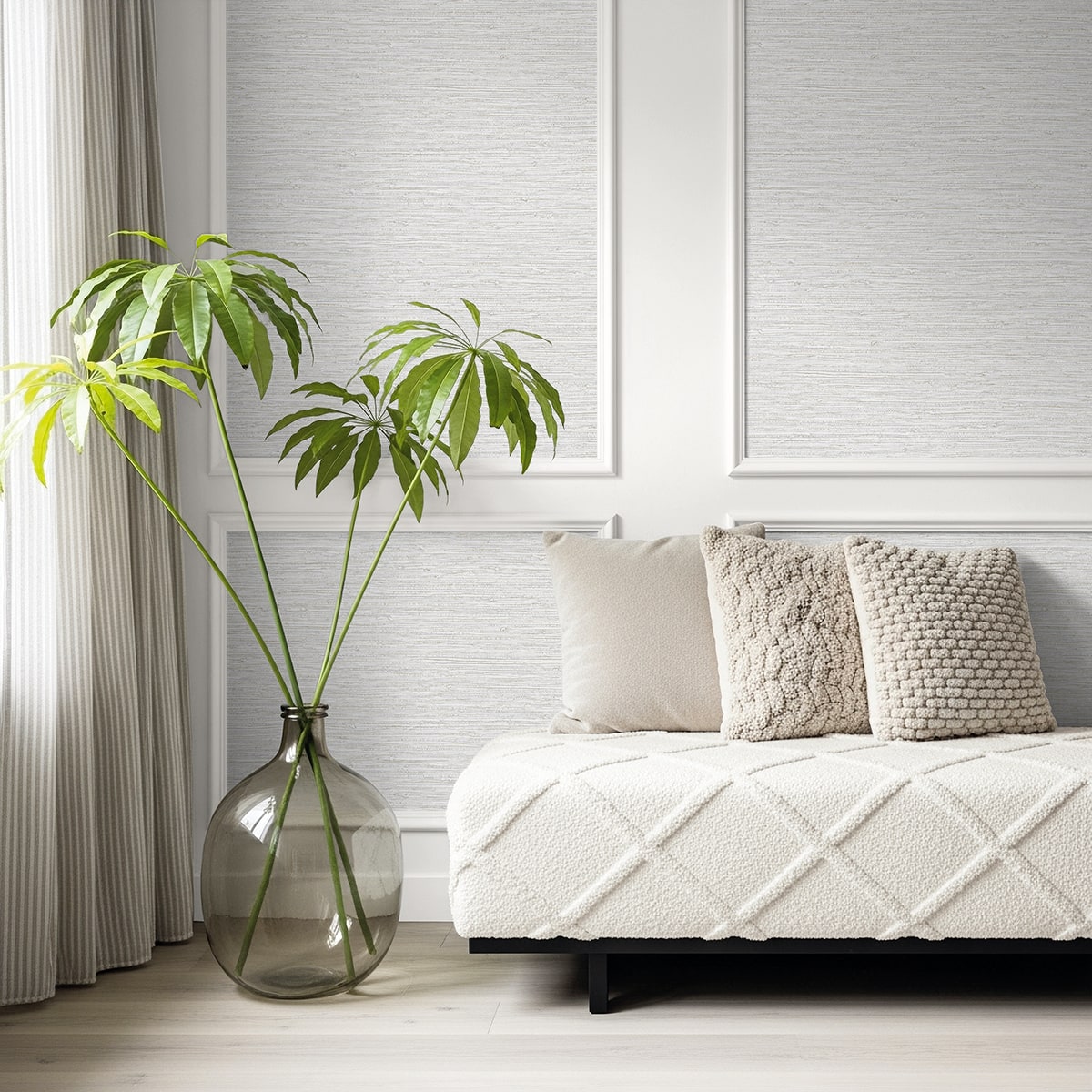 Seabrook Designs  Darma Faux Grasscloth Contemporary Whites , Off Whites   - AG61500