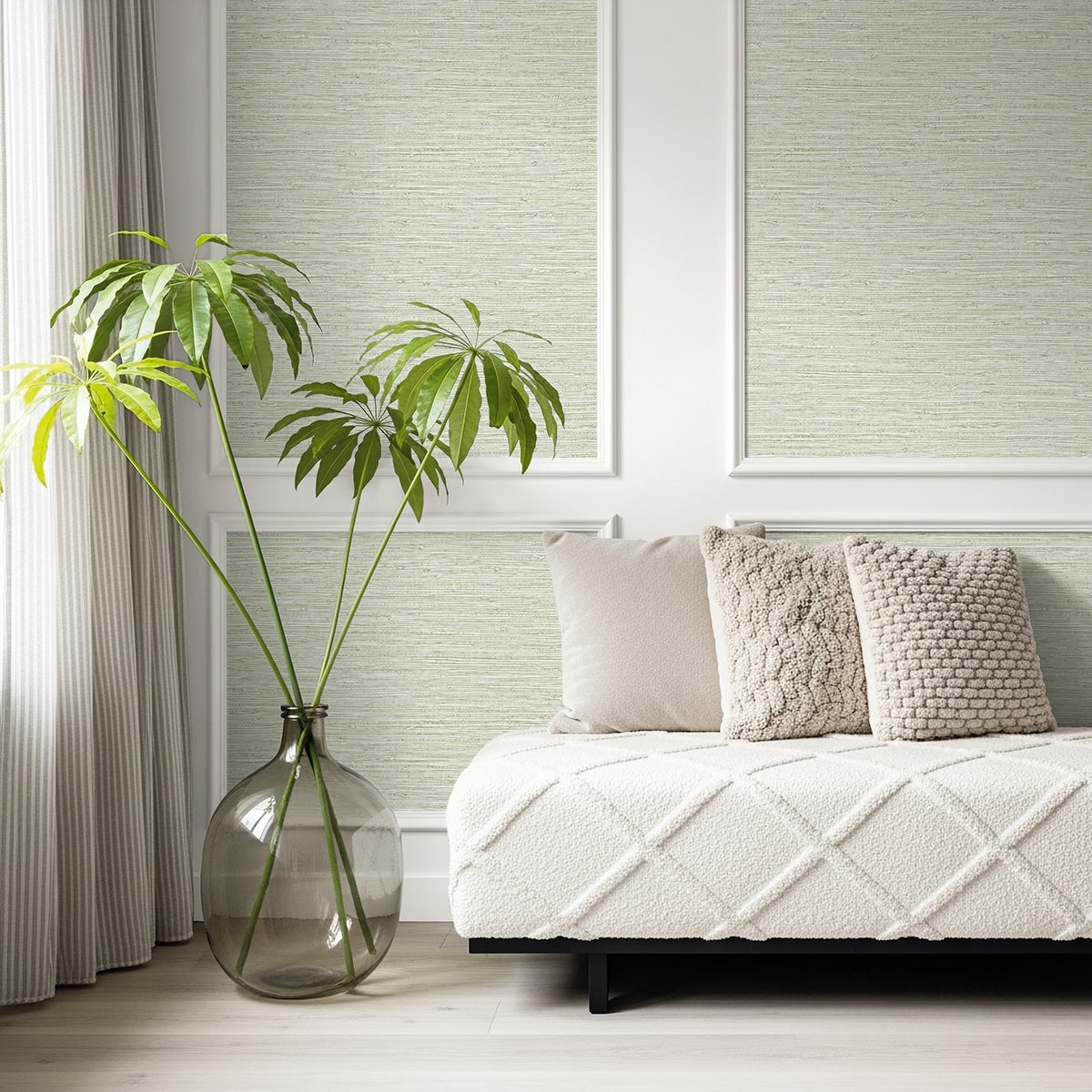 Seabrook Designs  Darma Faux Grasscloth Contemporary Greens   - AG61504