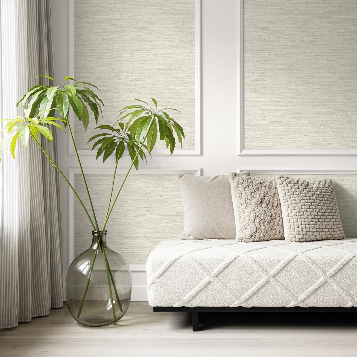 Seabrook Designs  Darma Faux Grasscloth Contemporary Whites , Off Whites   - AG61505