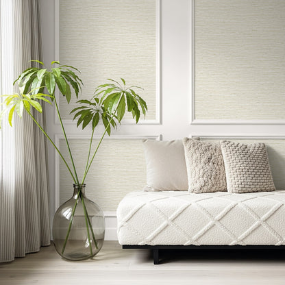 Seabrook Designs  Darma Faux Grasscloth Contemporary Whites , Off Whites   - AG61505
