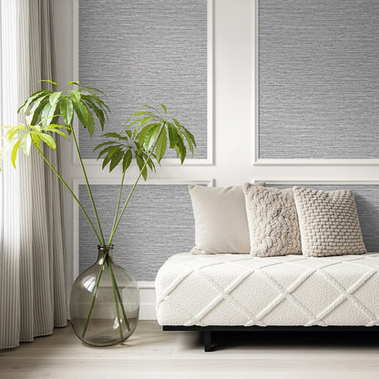Seabrook Designs  Darma Faux Grasscloth Contemporary Grays   - AG61508