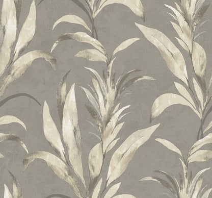 Seabrook Designs  Padma Metallic Botanical Tropical Grays   - AG62708