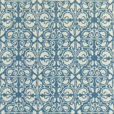 KRAVET BASICS PRINT GEOMETRIC BLUE,WHITE,LIGHT BLUE   - AGRA TILE.5.0