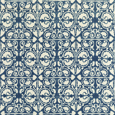 KRAVET BASICS PRINT GEOMETRIC INDIGO,WHITE,DARK BLUE   - AGRA TILE.50.0