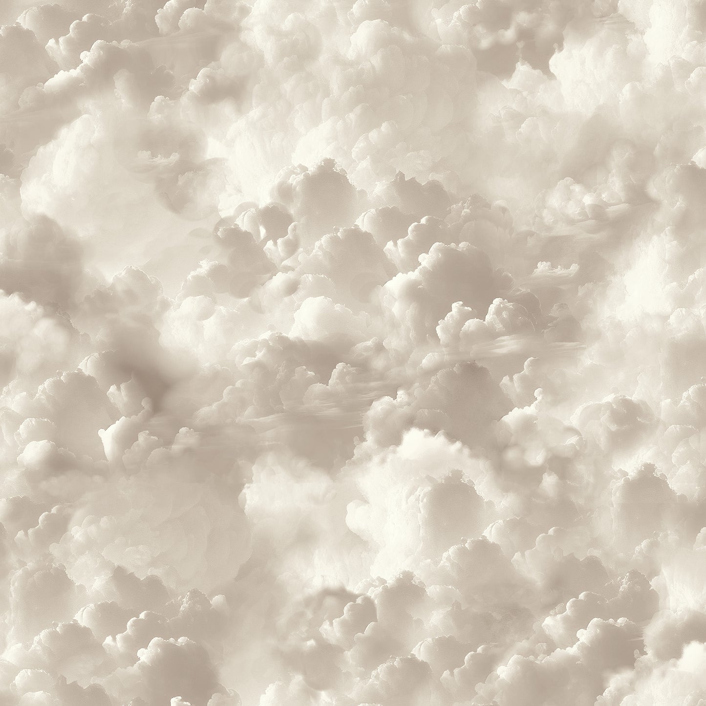 Beige sepia-toned cloud pattern with fluffy cumulus shapes.