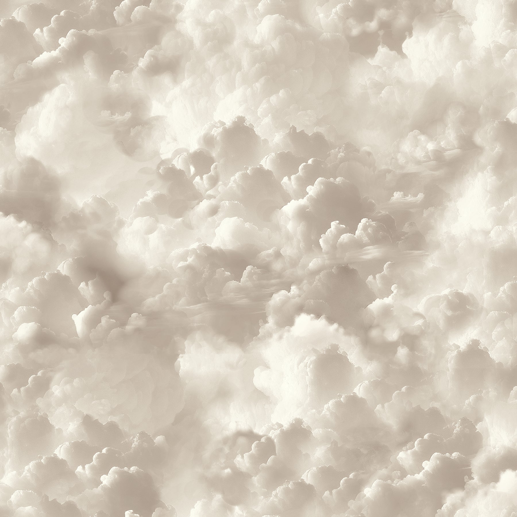 Beige sepia-toned cloud pattern with fluffy cumulus shapes.
