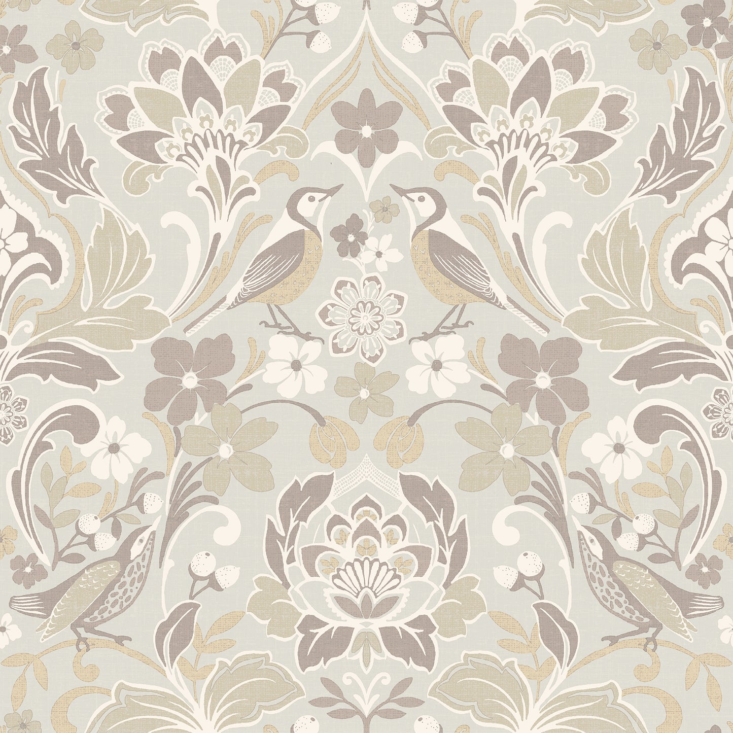 York Wallcoverings Arthouse Birdy Neutral Nuthatch Floral Wallpaper Animals Bohemian Neutral  Wallpaper - AH100196AH