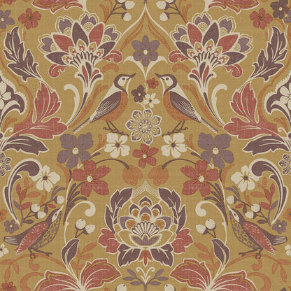 York Wallcoverings Arthouse Birdy Yellow Nuthatch Floral Wallpaper Animals Bohemian Yellow  Wallpaper - AH100198AH