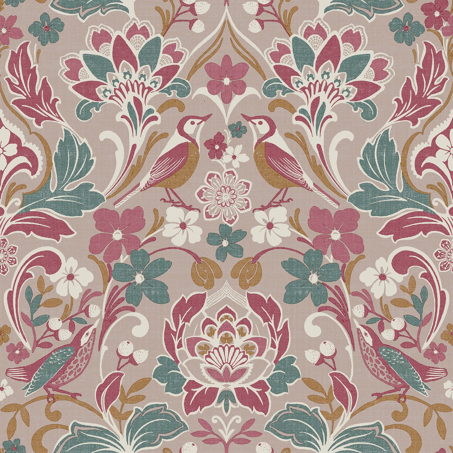 York Wallcoverings Arthouse Birdy Pink Nuthatch Floral Wallpaper Animals Bohemian Pink  Wallpaper - AH100199AH