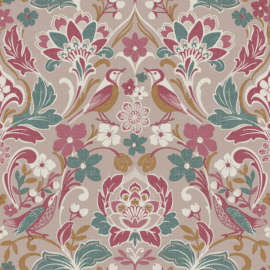 York Wallcoverings Arthouse Birdy Pink Nuthatch Floral Wallpaper Animals Bohemian Pink  Wallpaper - AH100199AH