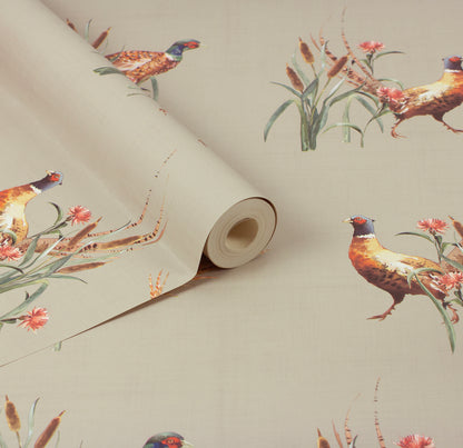 York Wallcoverings Arthouse Eustace Neutral Pheasant Meadow Wallpaper Animals Country Neutral  Wallpaper - AH100214AH