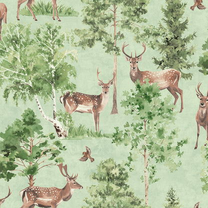 York Wallcoverings Arthouse Cletis Neutral Deer Forest Wallpaper Woods & Forests Lodge Neutral  Wallpaper - AH100215AH