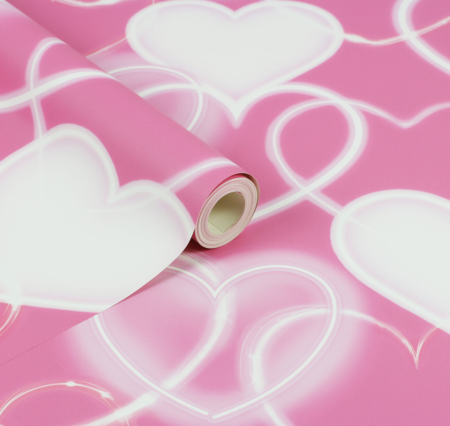 York Wallcoverings Arthouse Effie Pink Neon Heart Wallpaper Love Kids Pink  Wallpaper - AH100222AH