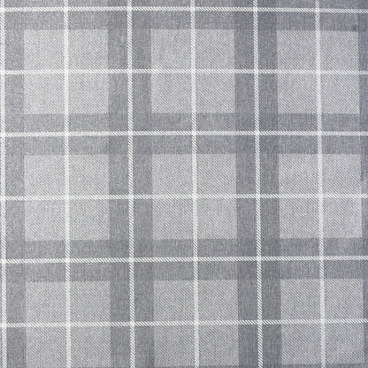 Grey checkered plaid wallpaper with light and dark grey squares and white lines; textured surface.