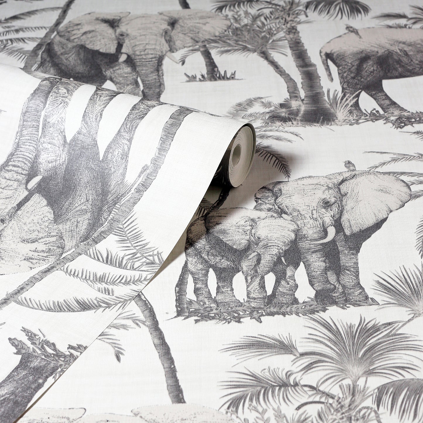 York Wallcoverings Arthouse Adelia Neutral Elephant Grove Wallpaper Animals Tropical Neutral  Wallpaper - AH296700