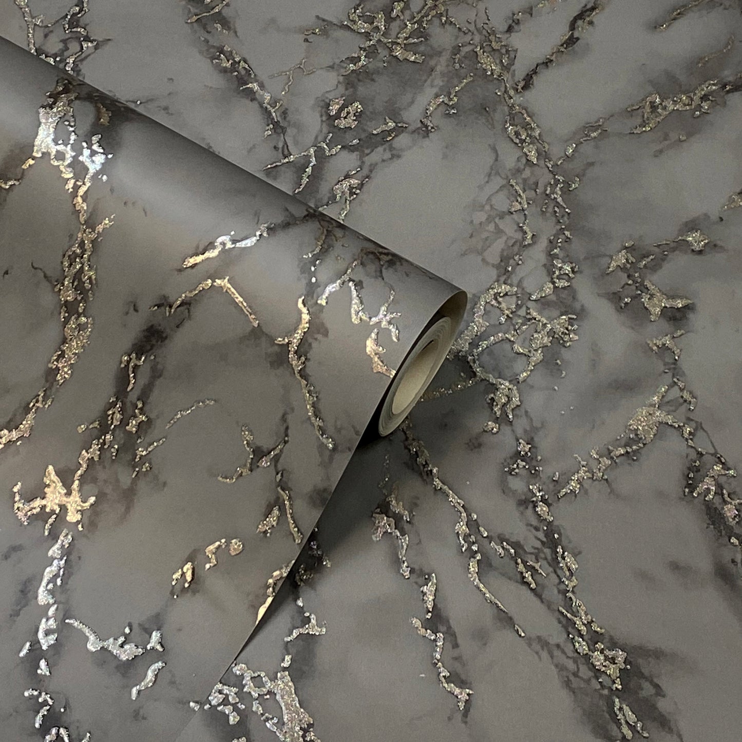 York Wallcoverings Arthouse Siward Charcoal Metallic Marble Wallpaper Graphics Glam Charcoal  Wallpaper - AH296702