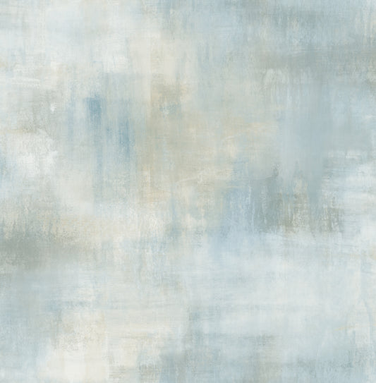 Seabrook Designs  Pastel Wash Abstract Contemporary Metallic Ice Blue & Gray   - AH40102