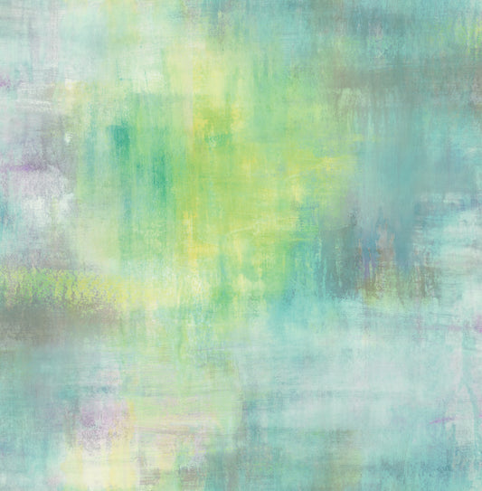 Seabrook Designs  Pastel Wash Abstract Contemporary Lime Green, Teal, & Purple Haze   - AH40119