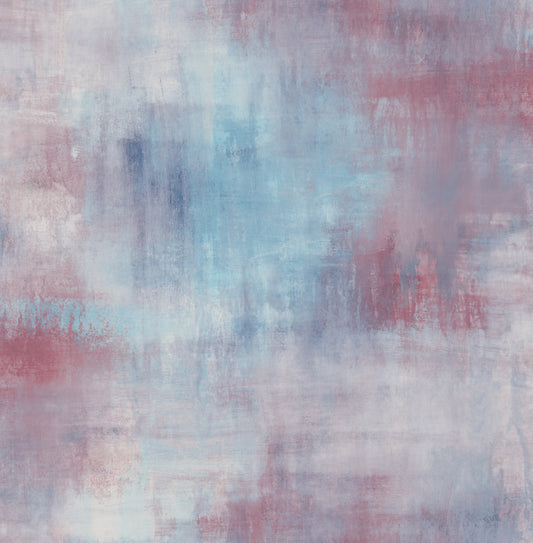 Seabrook Designs  Pastel Wash Abstract Contemporary Lavender, Scarlet, & Sky Blue   - AH40121