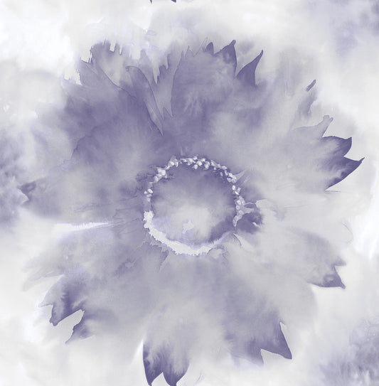 Seabrook Designs  Watercolor Sunflower Floral Contemporary Metallic Purple Haze & Pearl   - AH40509