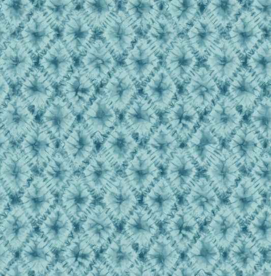 Seabrook Designs  Shibori Geo Geometric Contemporary Metallic Teal   - AH40602