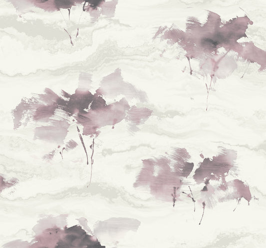Seabrook Designs  Brushstroke Trees Abstract Contemporary Metallic Mauve, Ebony, & Pearl   - AH40701