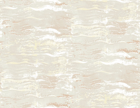 Seabrook Designs  Bleached Wave Abstract Contemporary Metallic Champagne & Bisque   - AH40803